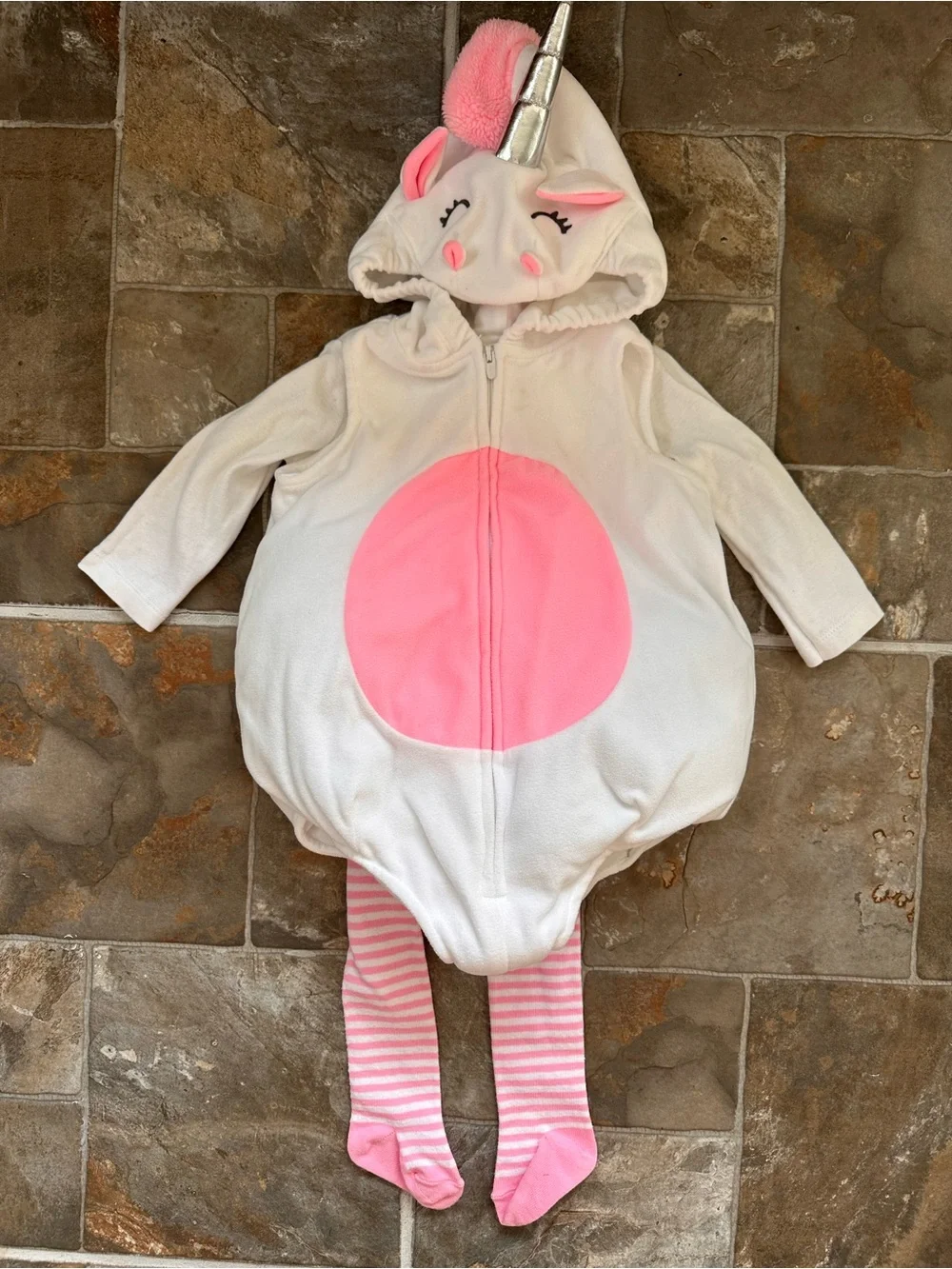 Carter's White & Light Pink Unicorn Hooded Baby 3-Piece Costume